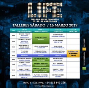 Programa Sábado Life Salsa Congress Málaga 2019